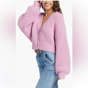 Roxy sundaze crop cardigan pink